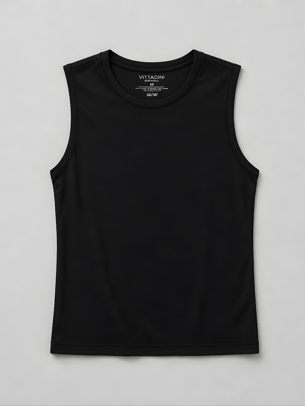 Adrienne Vittadini Ponte Sleeveless Top Black Crew Neck Shell Womens XS TP